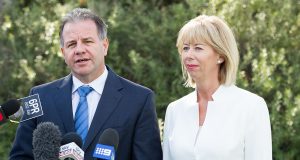 Current Federal Member for Tangney Dennis Jensen with his partner Trudy Hoad following Dr Jensen’s announcement he would run as an independent. Photograph – Matt Devlin.