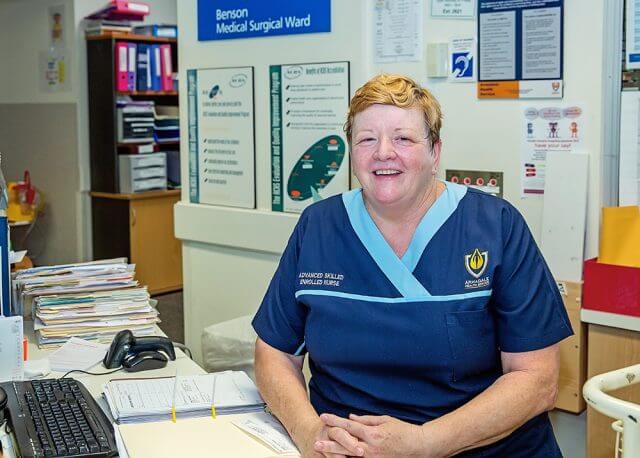 Palliative care nurse Shona Fowler is a finalist in the WA Nursing and Excellence Awards. Photograph — Kelly Pilgrim-Byrne.