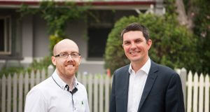 Greens candidate for Hasluck Patrick Hyslop and Senator Scott Ludlum.