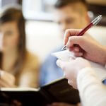 Young couple in restaurant