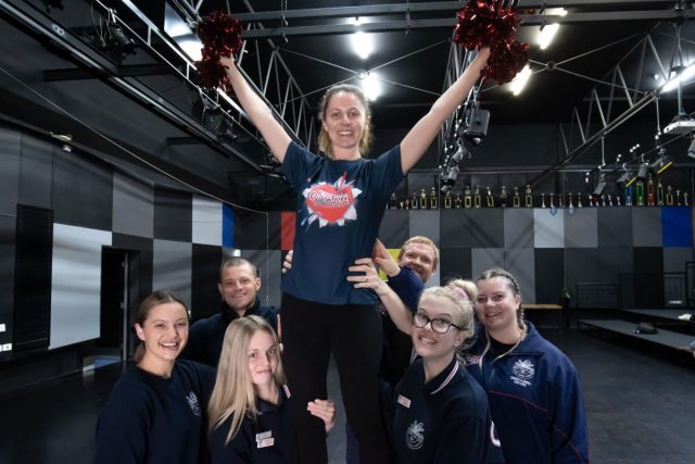 GOS Teachers dancing1 cheerleading and dance routine for ‘R U OK’ day