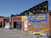 devastated by a fire