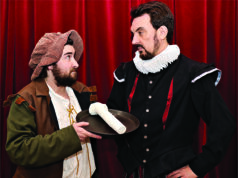 Blackadder and Baldrick on stage